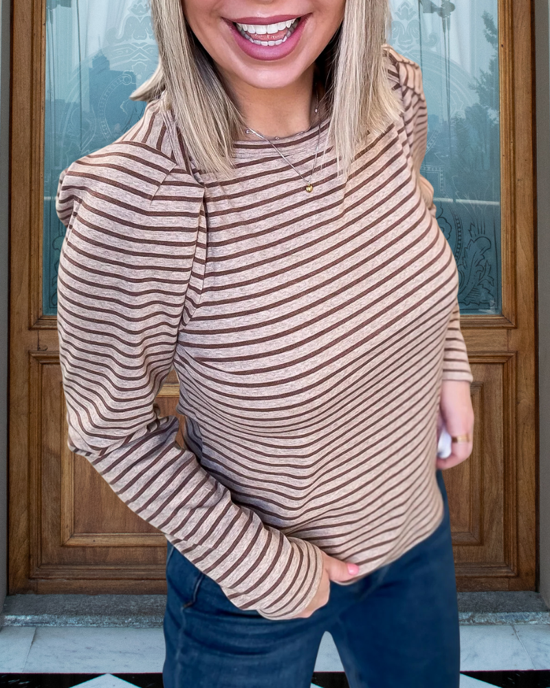 Everyday Striped Crew Neck Top