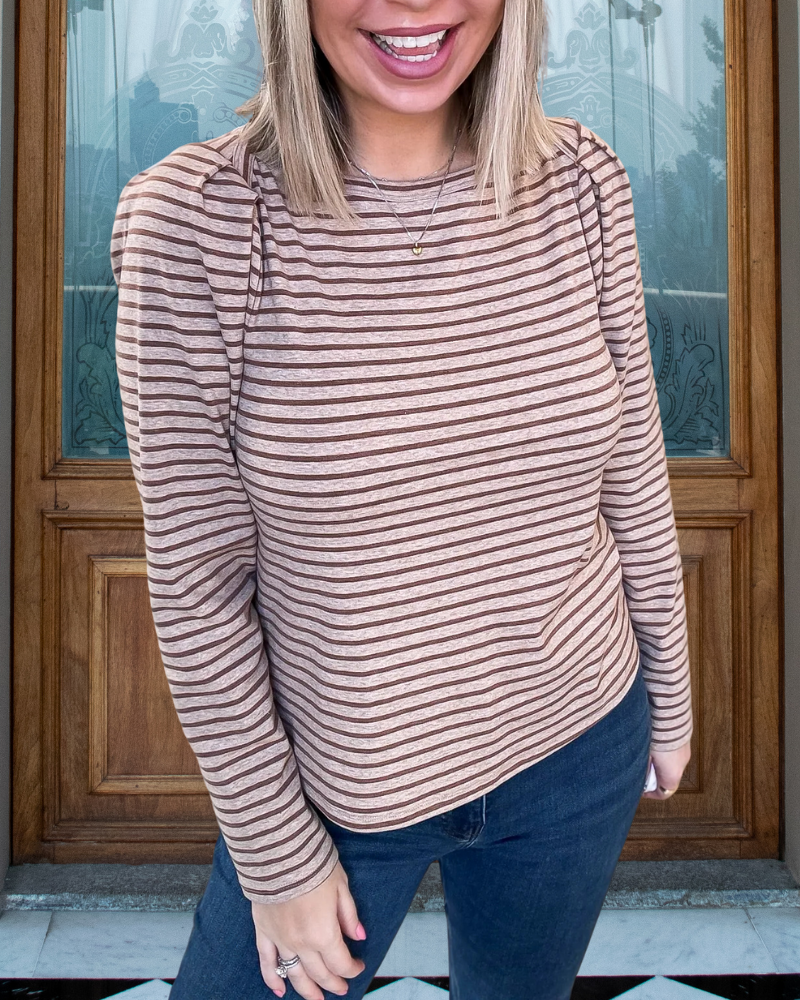Everyday Striped Crew Neck Top
