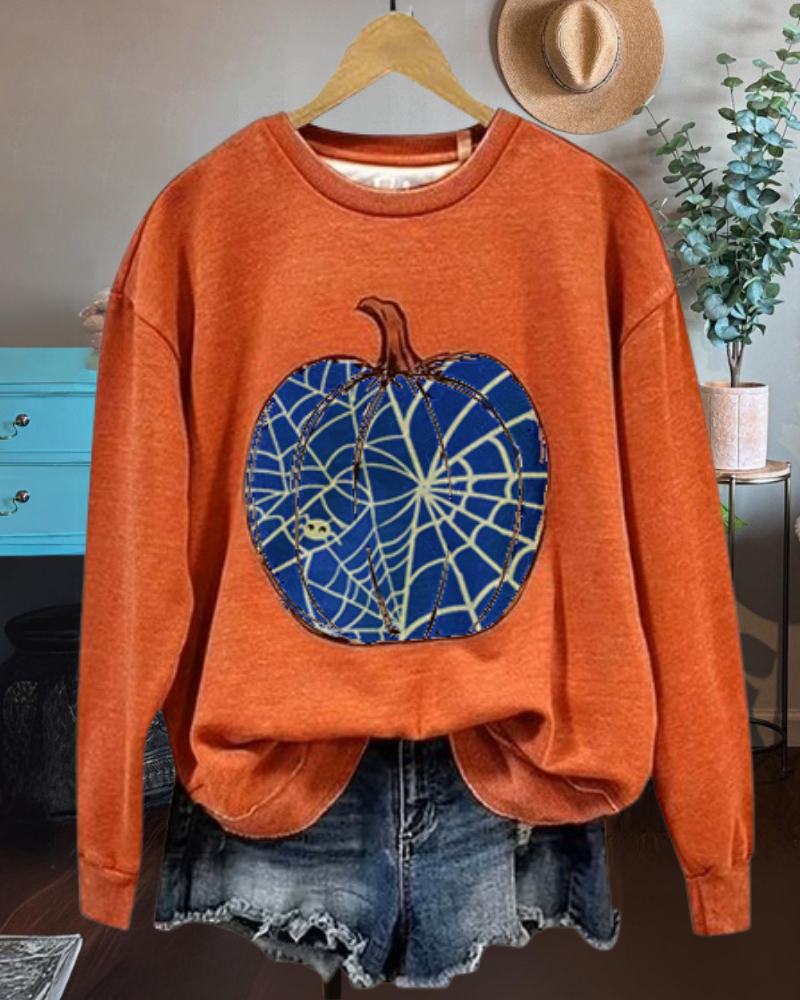 Spider Pumpkin Crewneck Sweatshirt