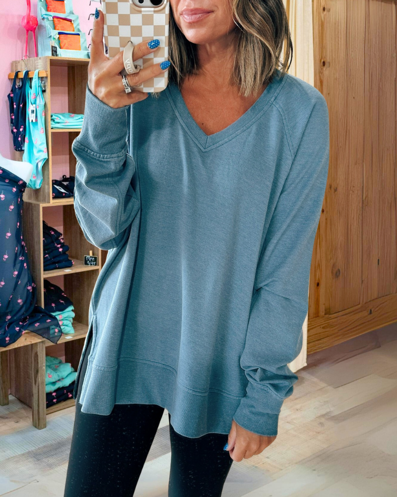 Oversized Solid Color Pullover