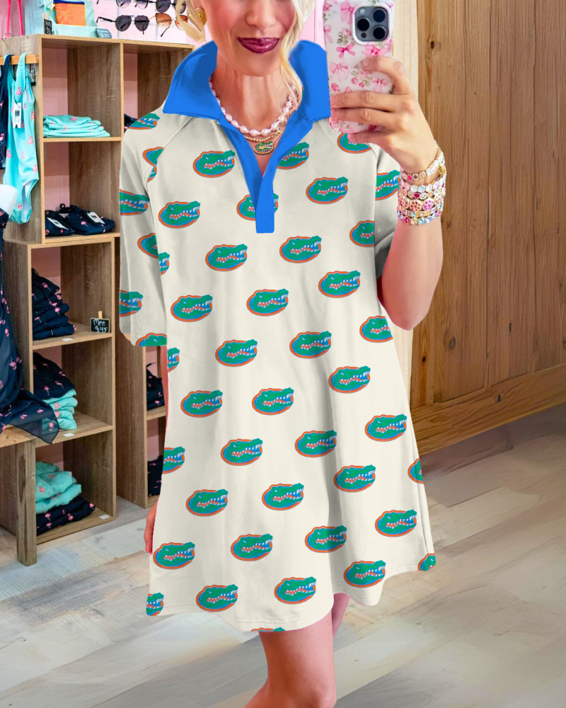 Fun Alligator Pattern Dress