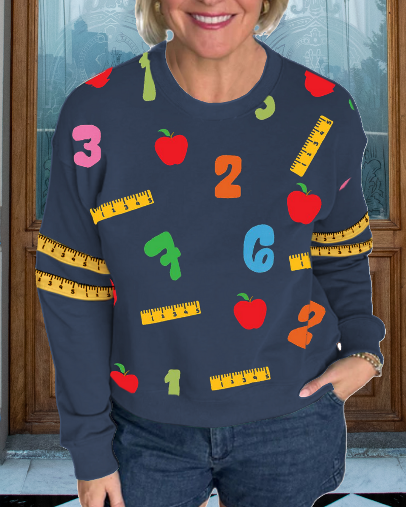 Playful Number Ruler Sweatshirt