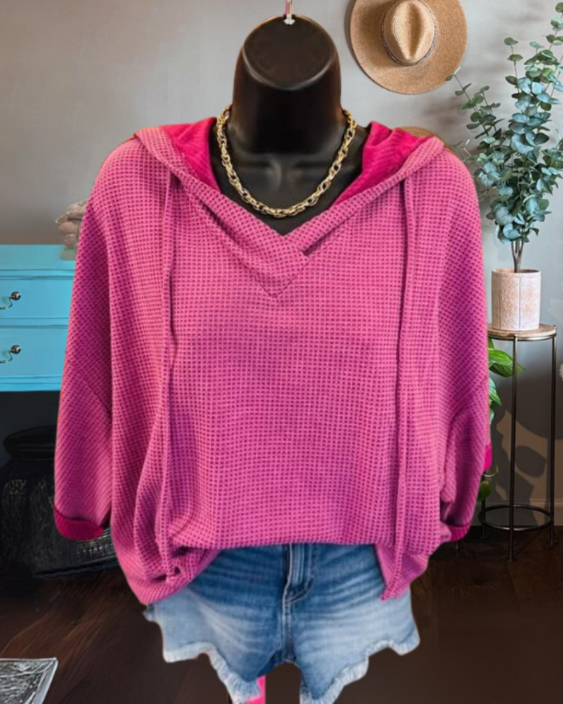 Simple Solid Textured Hoodie