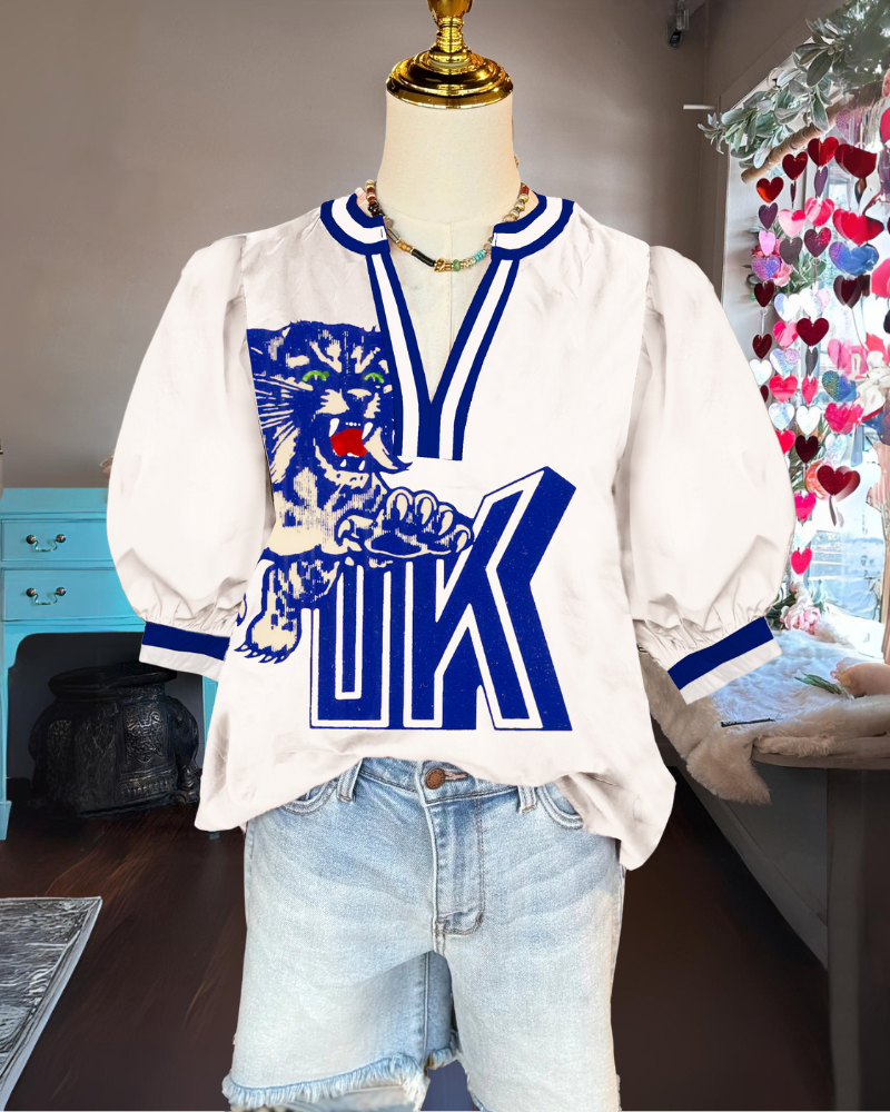 Kentucky Wildcats V-neck Satin Top