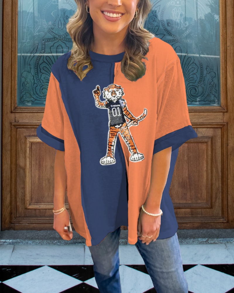 Auburn Tigers Sequined Contrast T-shirt