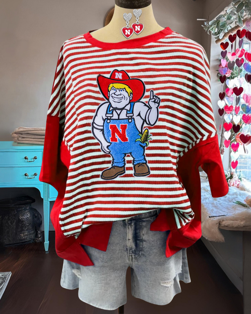 Nebraska Sequin Stripe Top