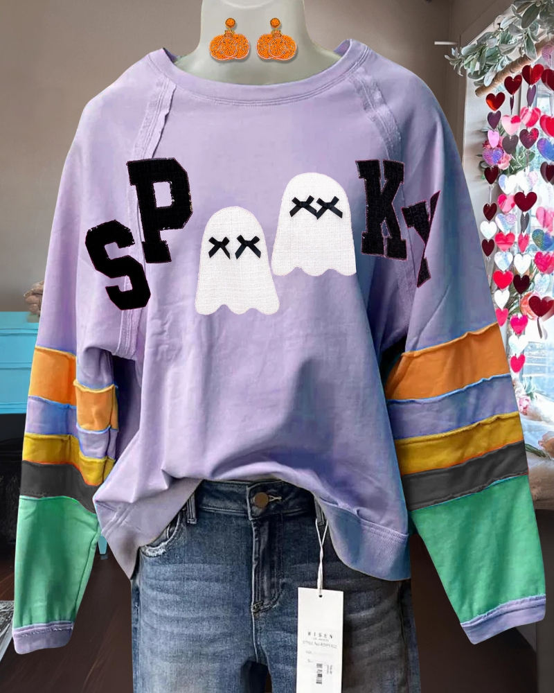 Halloween Spooky Graphic Fun Casual Sweatshirt