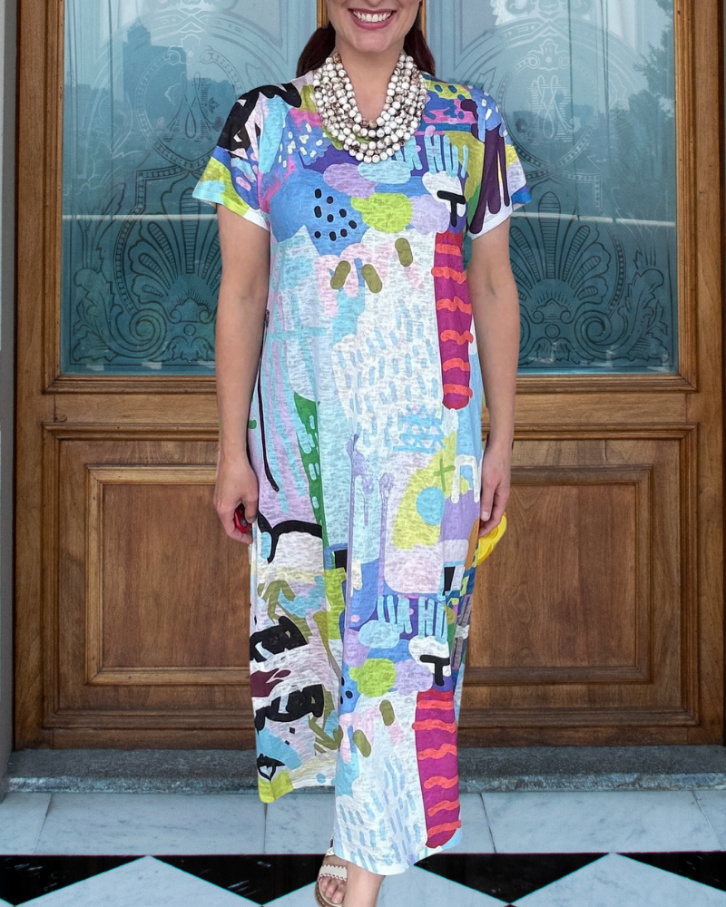 Abstract Art Print Maxi Dress