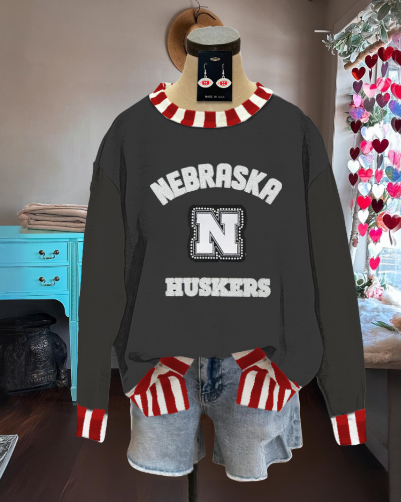 Nebraska Huskers Graphic Casual Sweatshirt