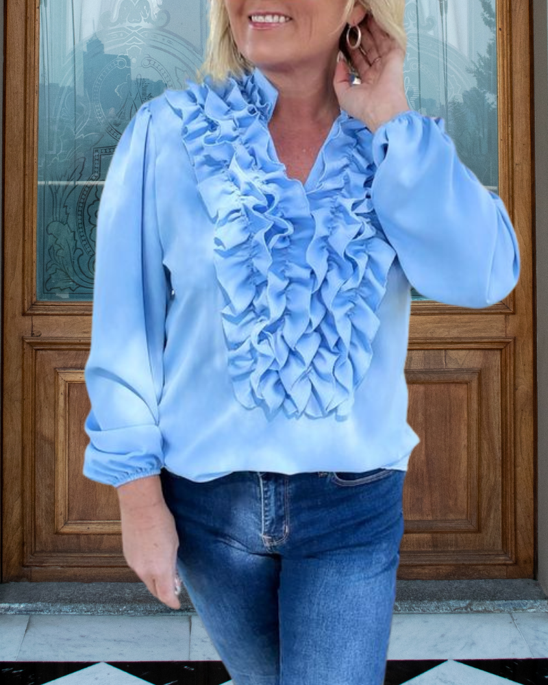 Luxe Ruffle V-Neck Top