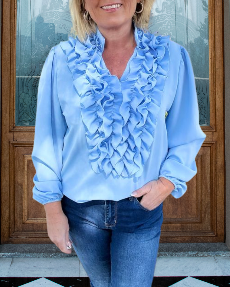 Luxe Ruffle V-Neck Top