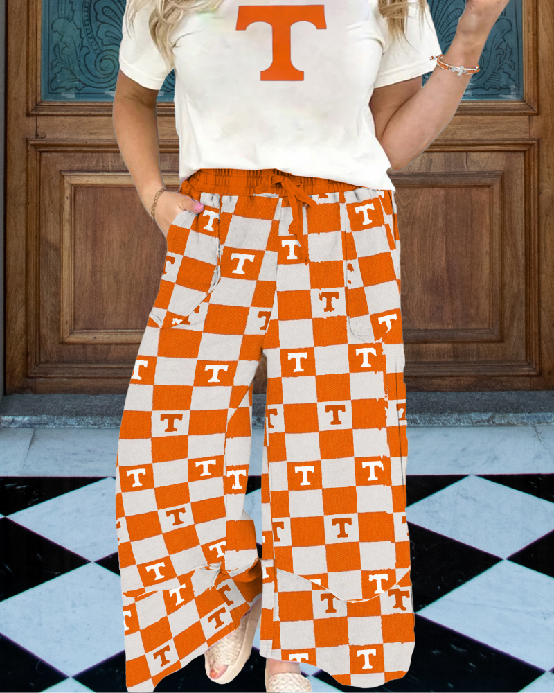 Tennessee Plaid Wide-Leg Trousers