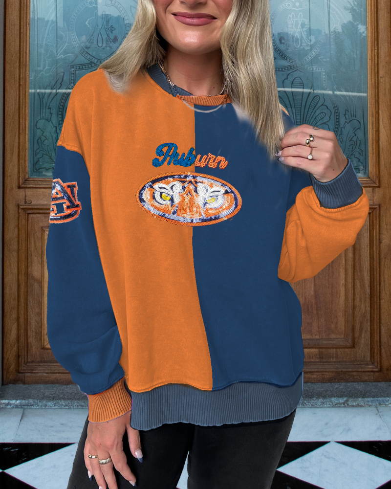Auburn Embroidered Sequined Sweatshirt