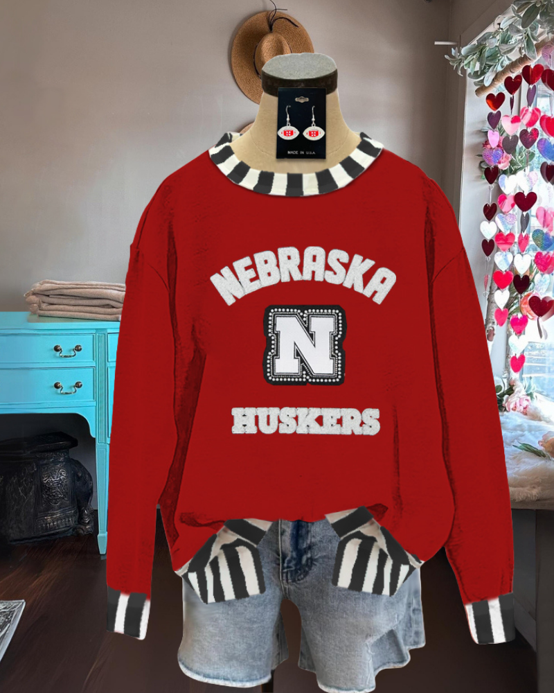 Nebraska Huskers Graphic Casual Sweatshirt