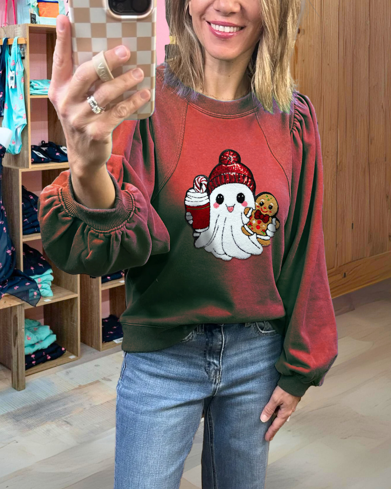 Christmas Ghost Sequined Sweatshirt