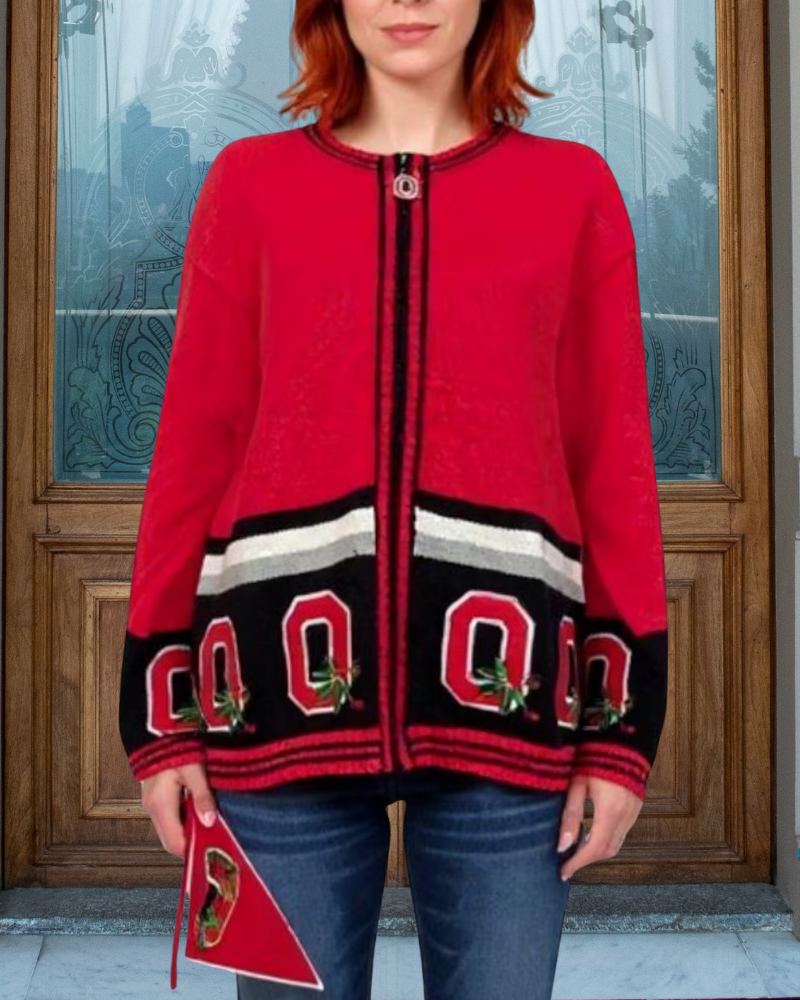 Ohio State Stripe Trim Sweater