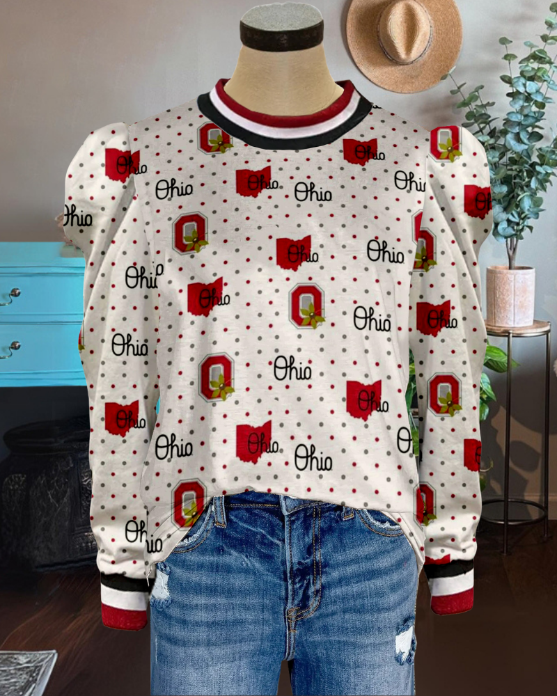 Ohio State Polka Dot Top