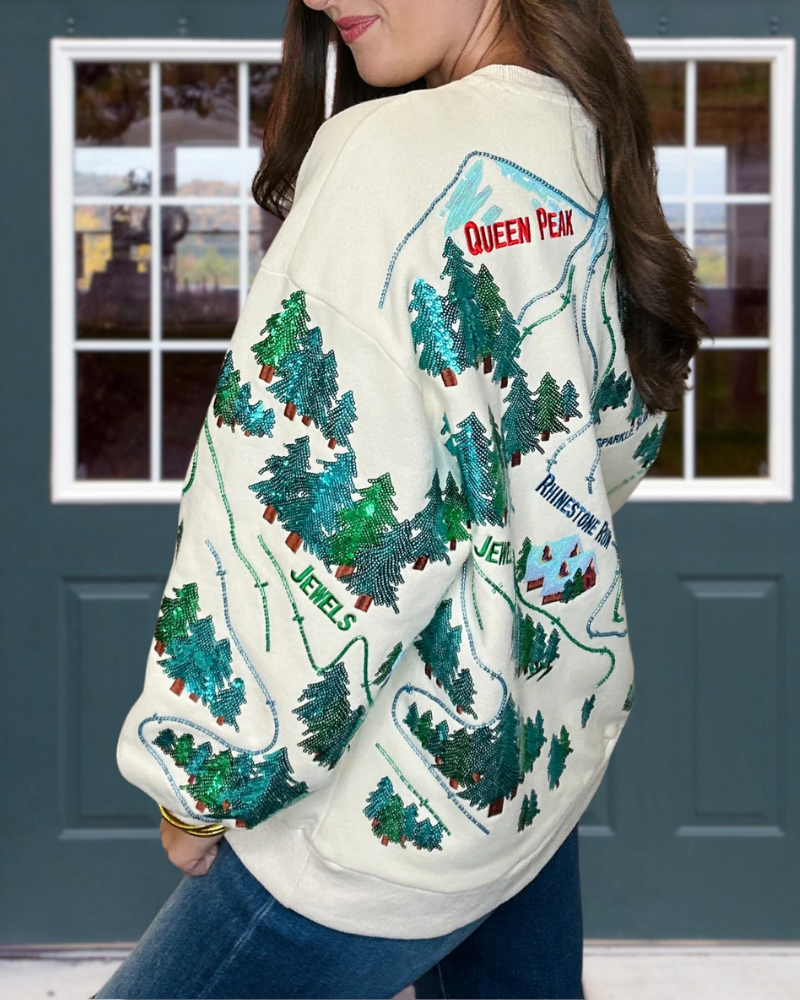 Ski Slope View Sequined Sweatshirt