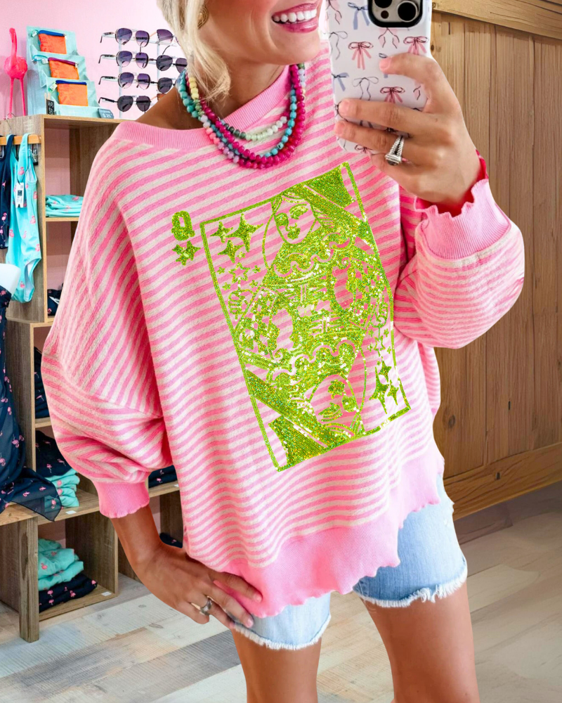 Poker Q Sequins Sweatshirt