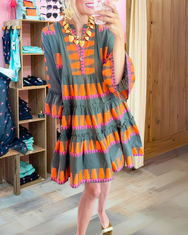 Chic Jacquard Layered Dress