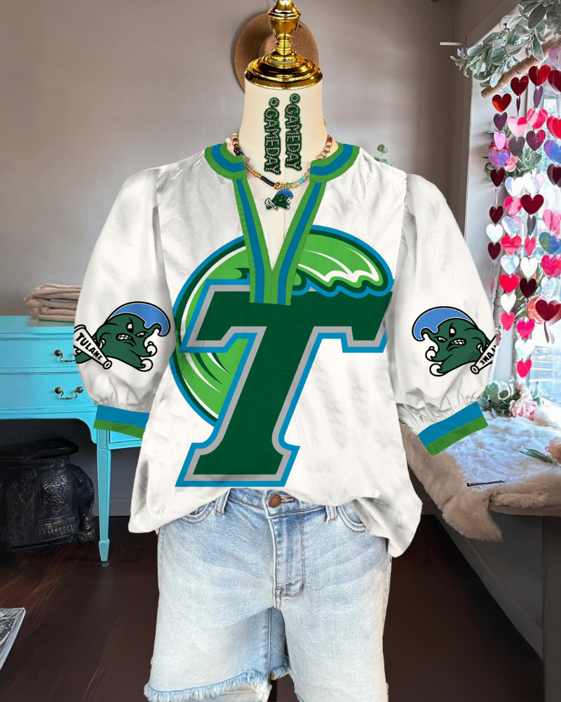 Tulane Green Wave Satin Top