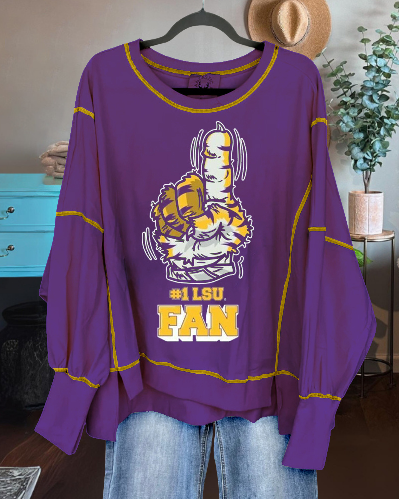 Oversized LSU Fan Sweatshirt