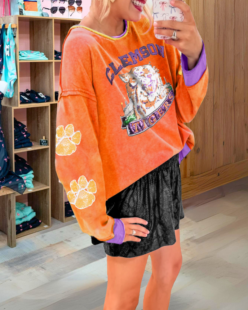 Clemson Tigers Print Sweatshirt
