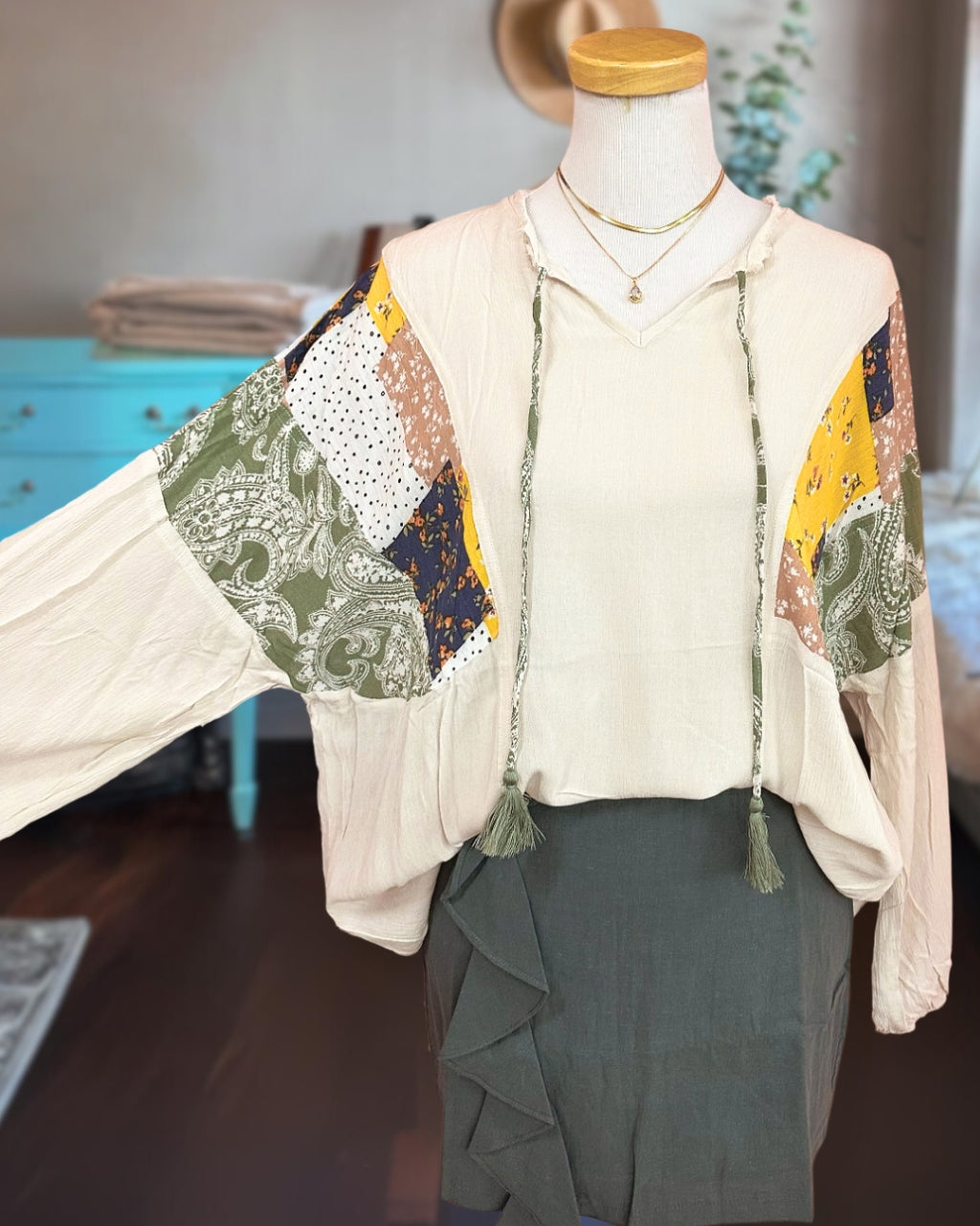 Fringe Trim Patch Pullover