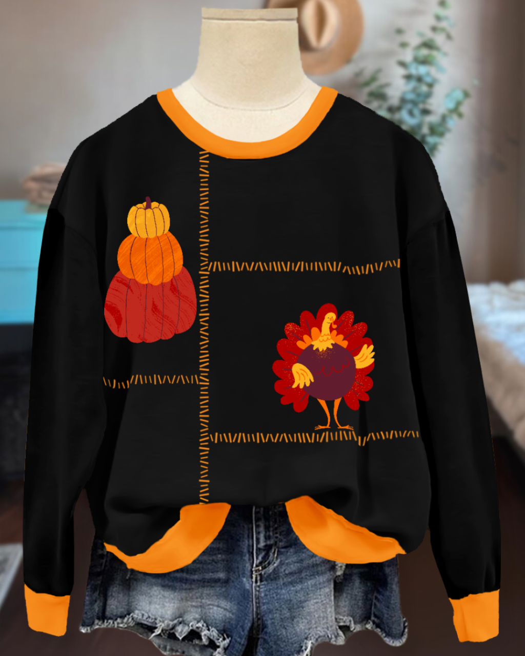 Playful Pumpkin Turkey Sweatshirt