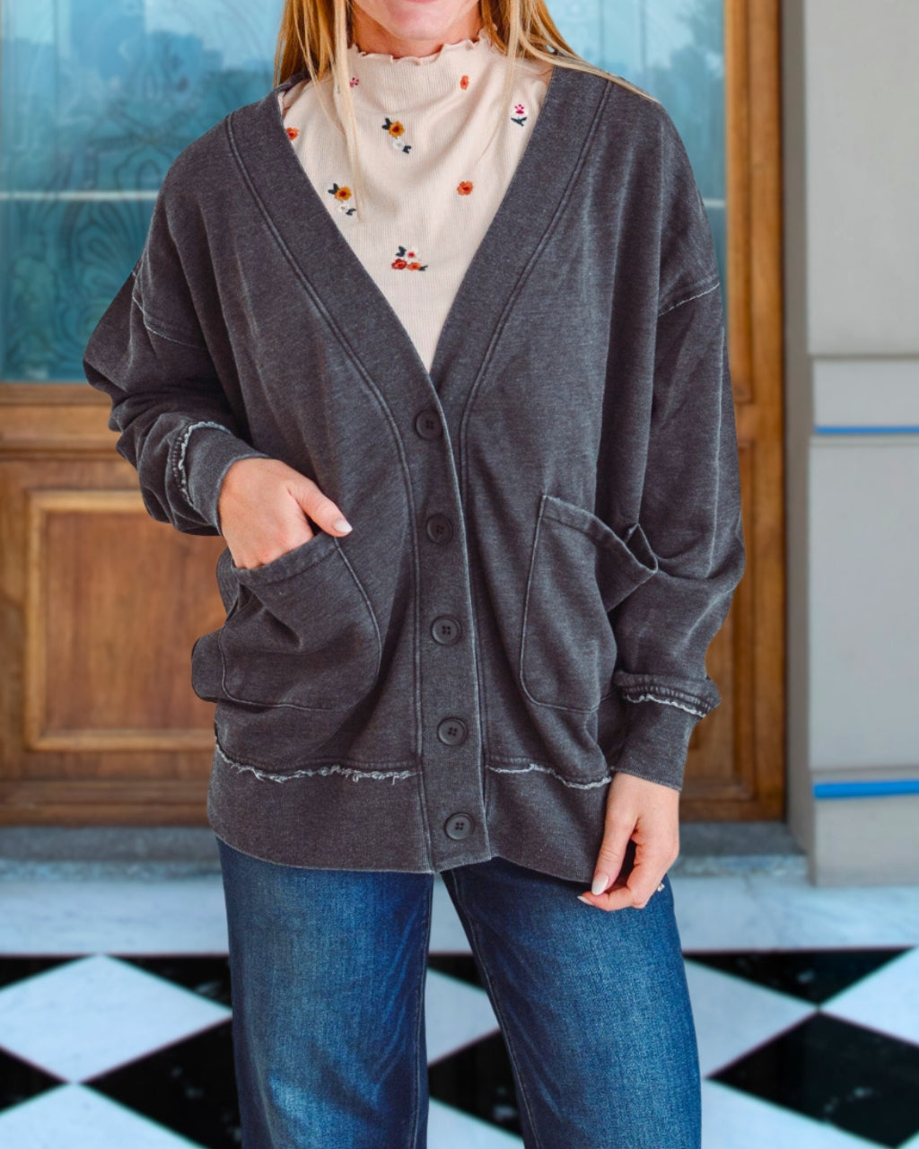 Cozy Versatile Washed Cardigan