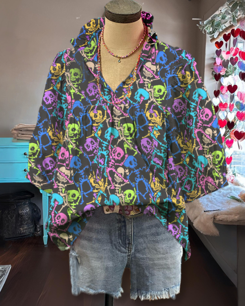Unique Colorful Skull Top
