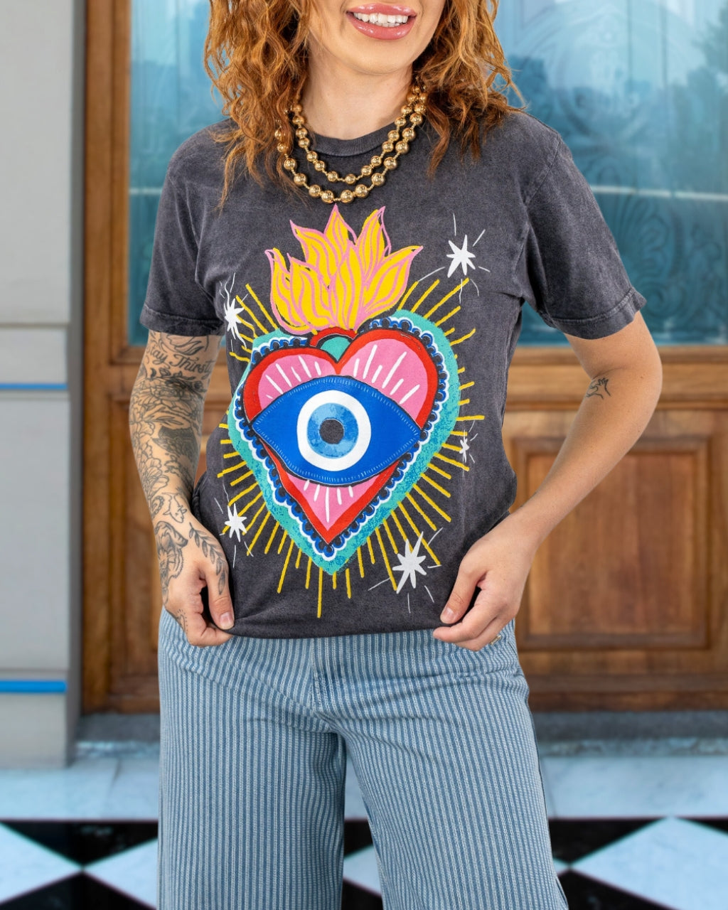 Relaxed Washed Heart Eye Tee