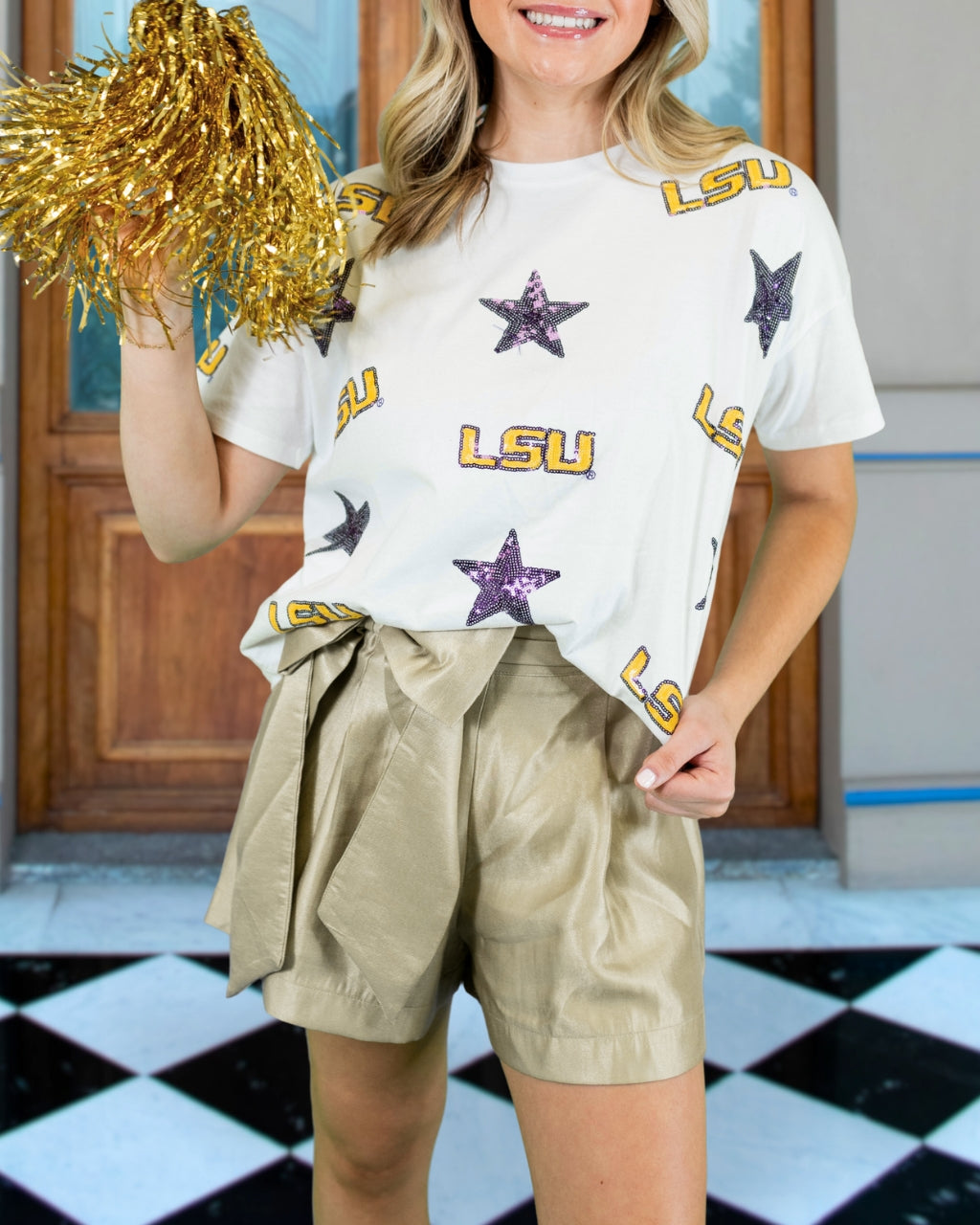 Sparkly Star LSU Sequin Tee