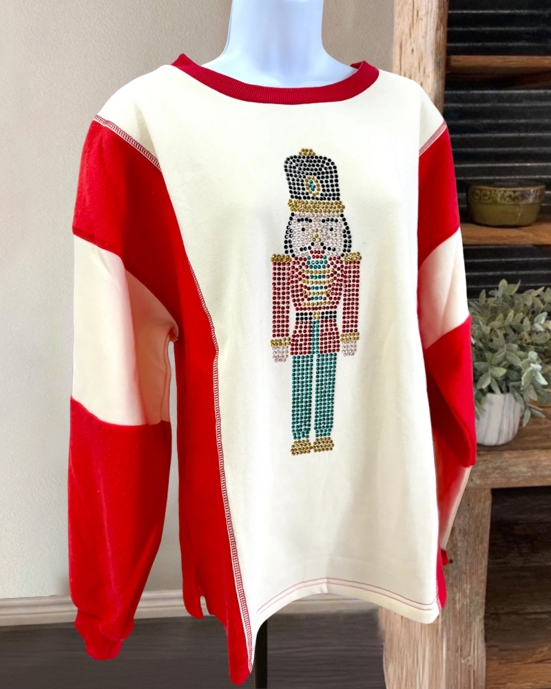 Christmas Nutcracker Rhinestone Pullover