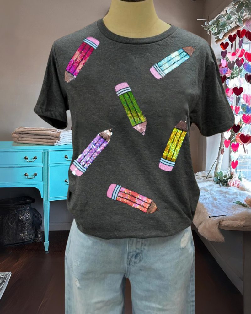 Fun Sequin Pencil Tee