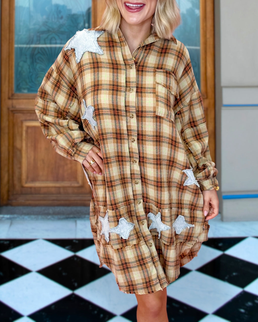 Patchwork Washed Star Dress