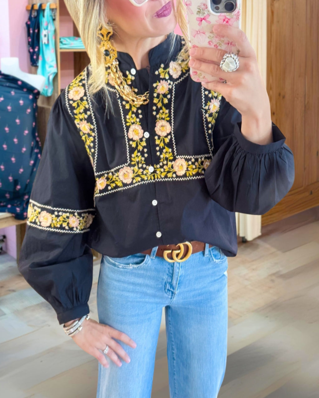 Elegant Floral Embroidered Top