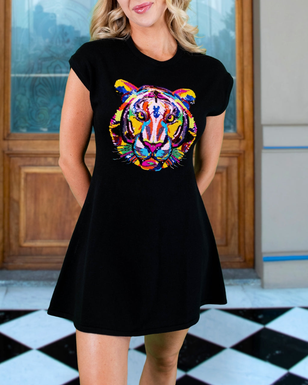 Sequin Rainbow Tiger Dress