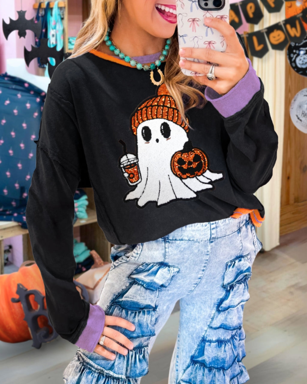 Autumn Ghost Sequin Embellished Pullover