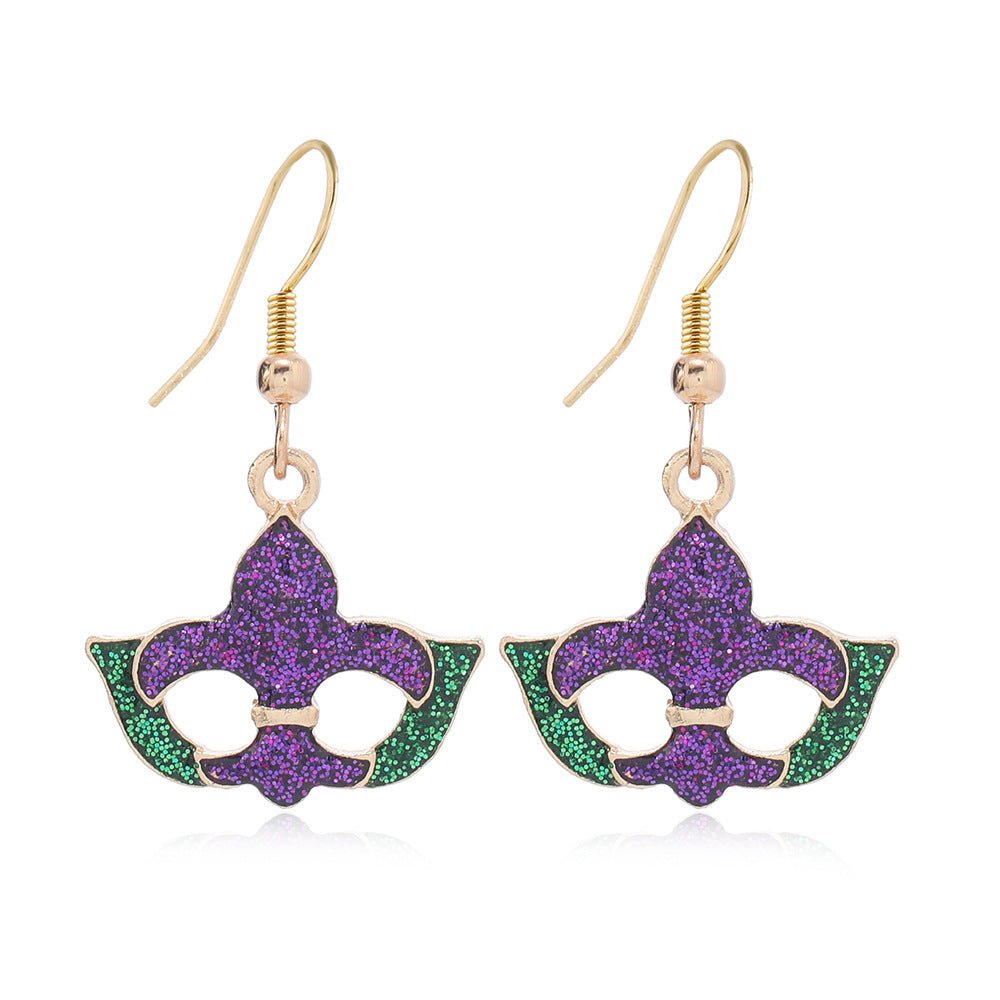 Mardi Gras Trim Earrings
