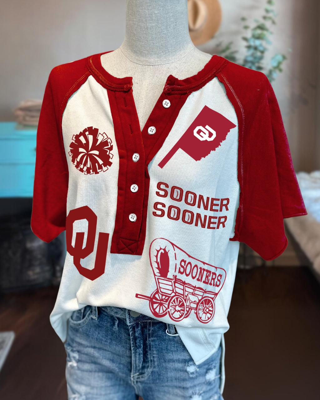 Oklahoma Sooners Henley Tee