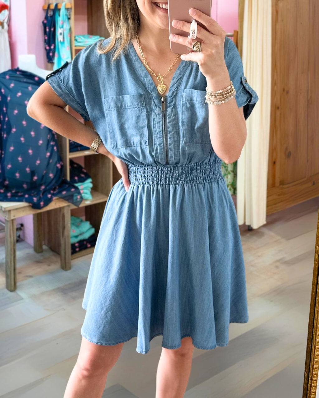Flare Tencel Denim Dress