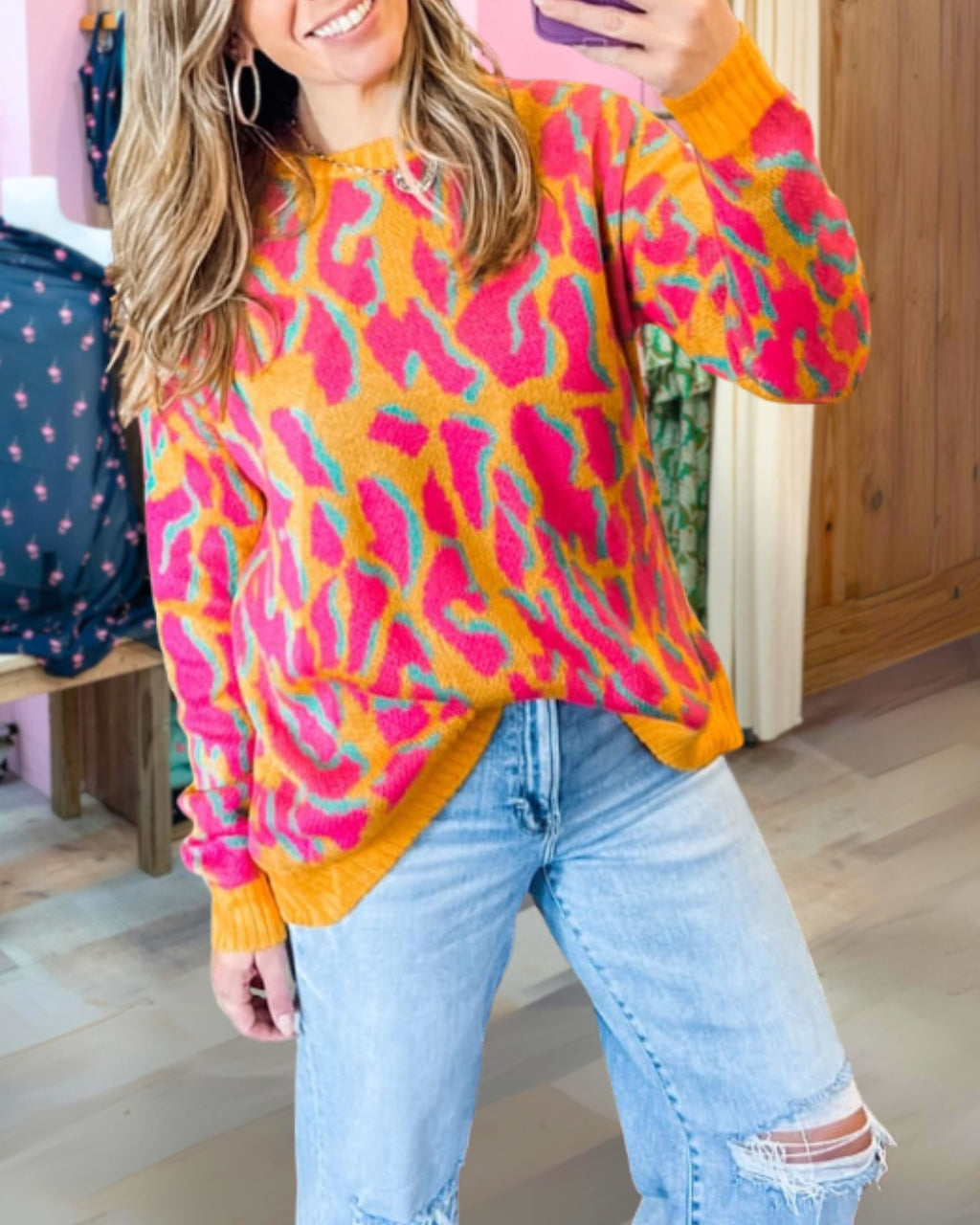 Colorful Leopard Print Sweatshirt