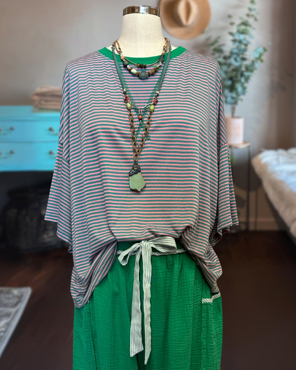 Stripe Drop Shoulder Tee