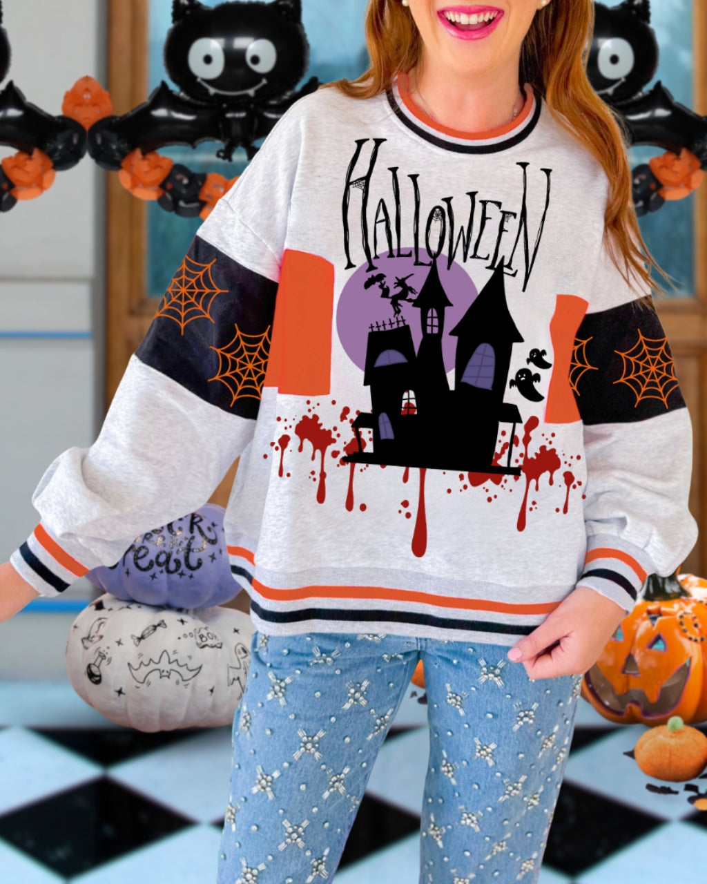Halloween Spooky Castle Graphic Sweatshirt