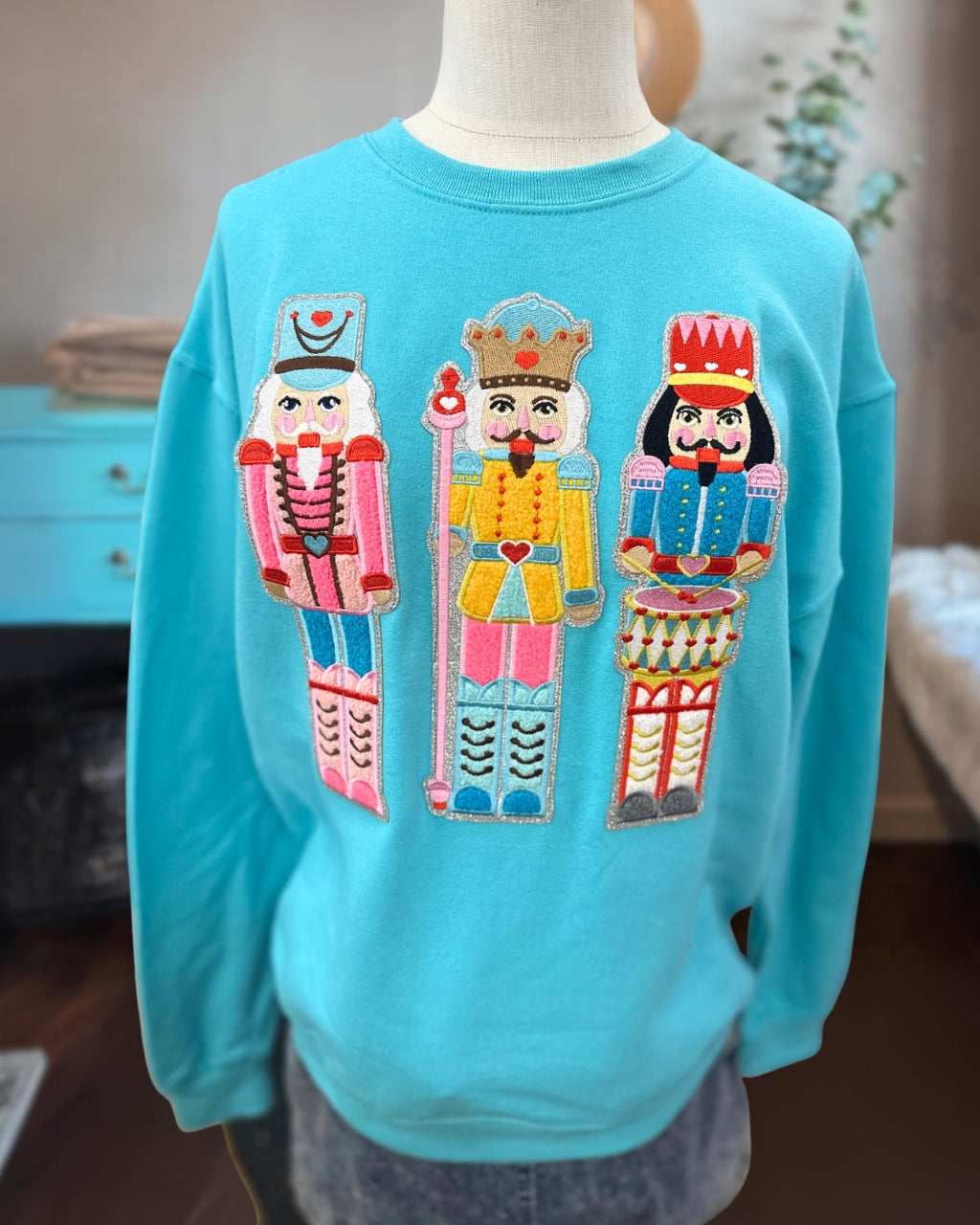 Chic Nutcracker Embroidered Sweatshirt
