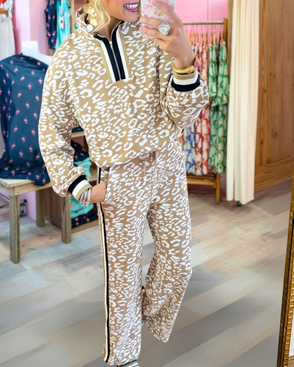 Cheerful Leopard Print Cozy Set