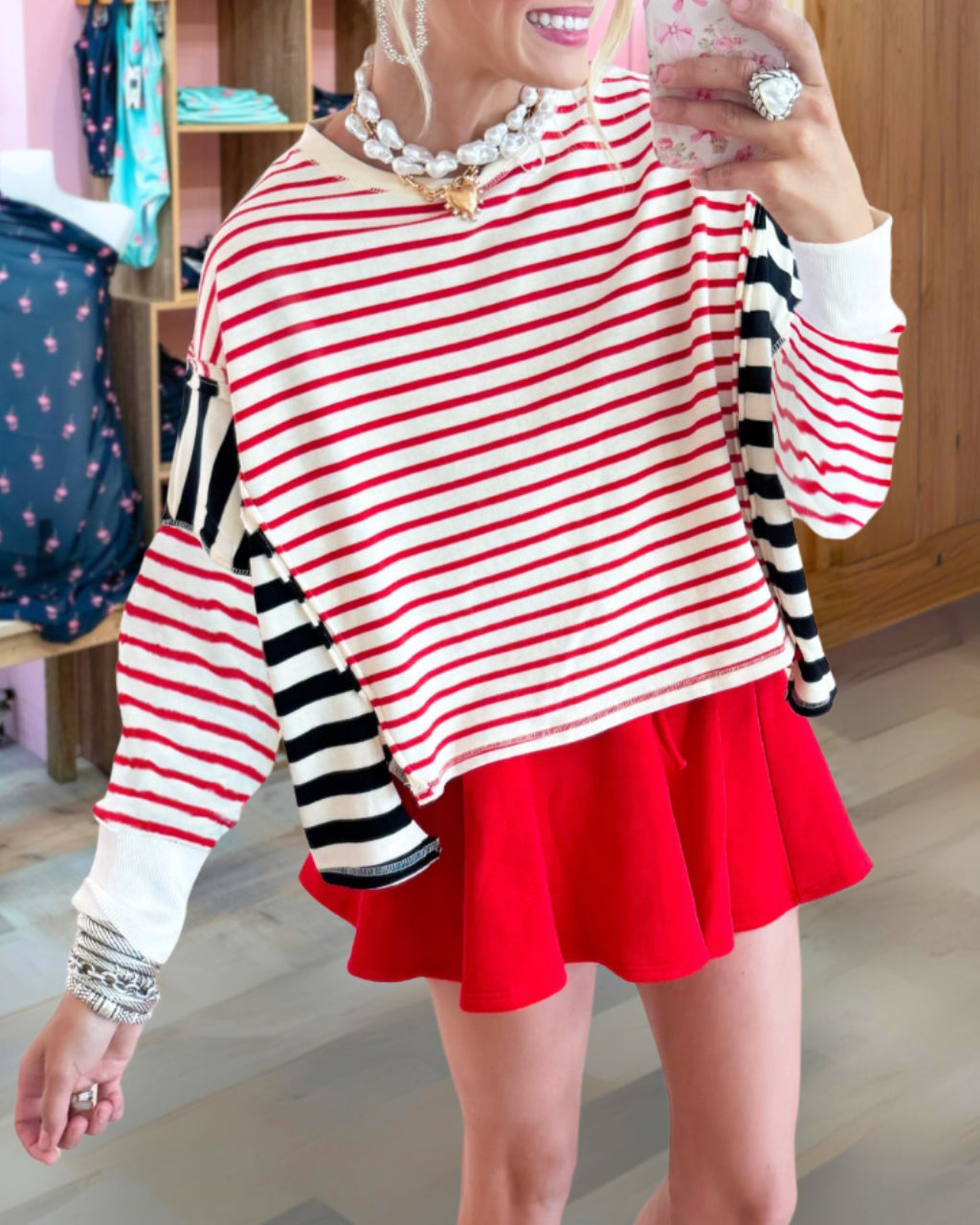 Mix Stripe Casual Sweatshirt