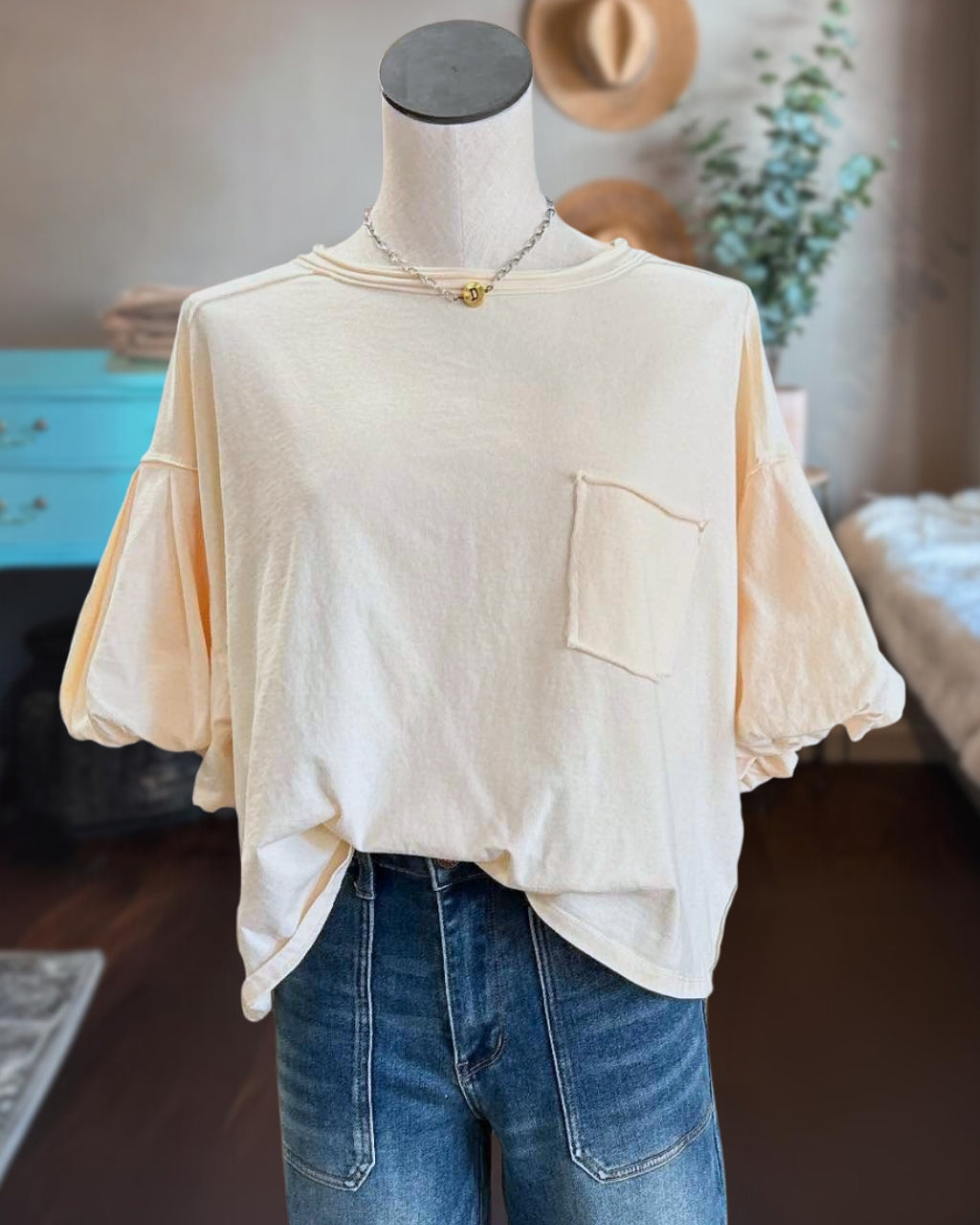 Pocket Puff Sleeve Tee