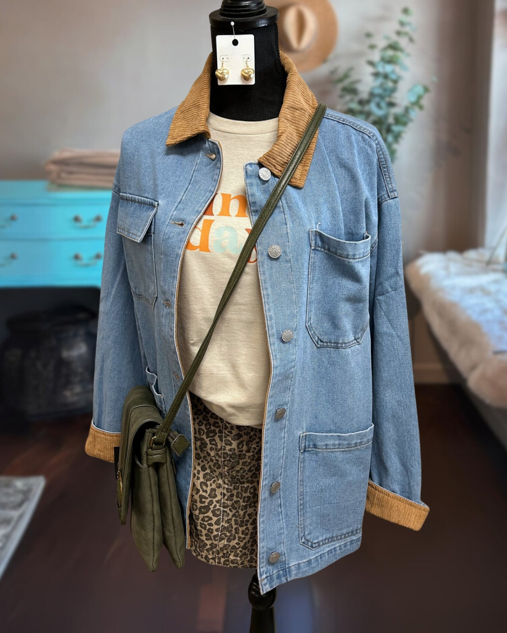 Corduroy Mixed Denim Jacket